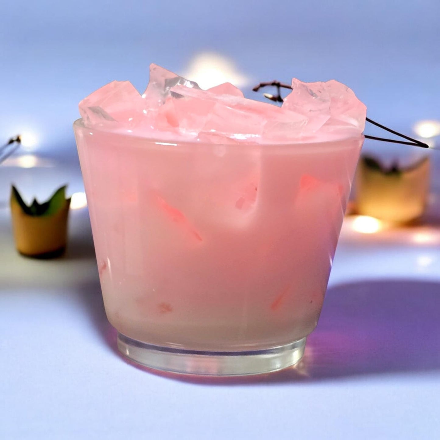 Artisanal strawberry pound cake soy gel ice milkshake candle — Sweety Botanica UAE