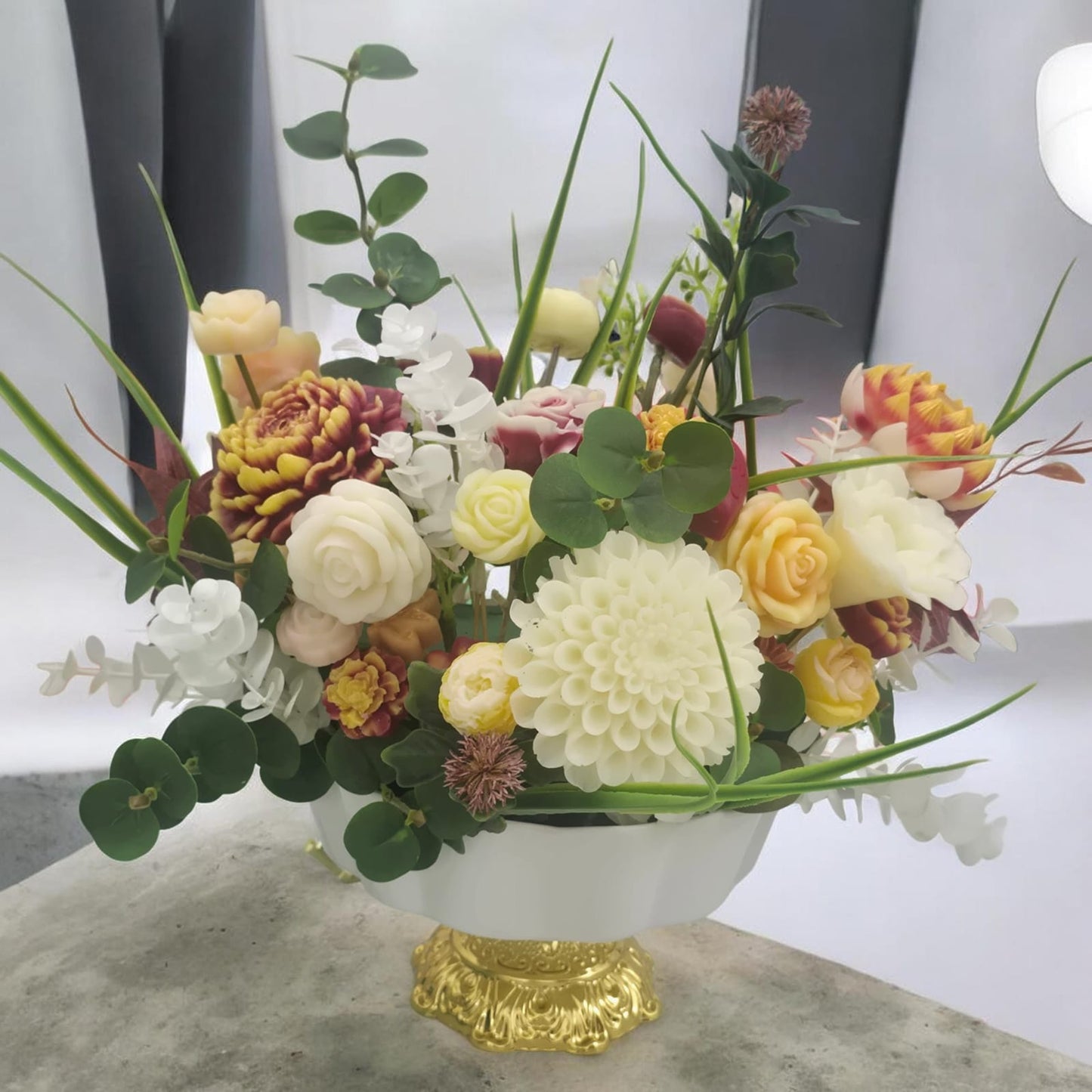Luxury everlasting soy wax flower bouquet floral centrepiece — Sweety Botanica UAE