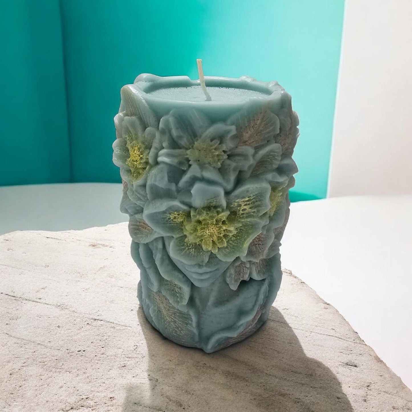 Floral goddess pillar soy wax sculpture candle — Sweety Botanica UAE