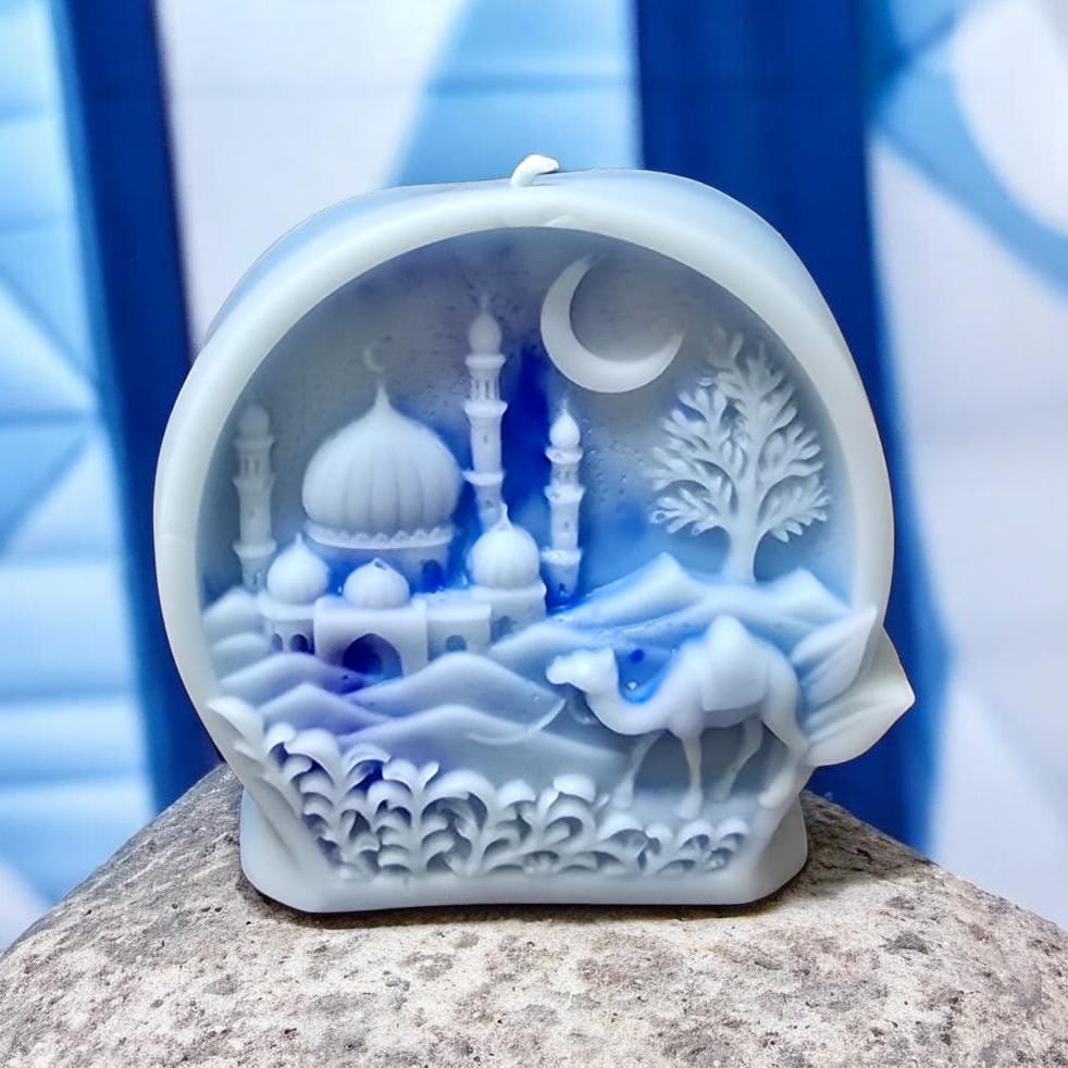 Desert oasis 3D Arabian soy wax sculpture candle artisan decor — Sweety Botanica UAE
