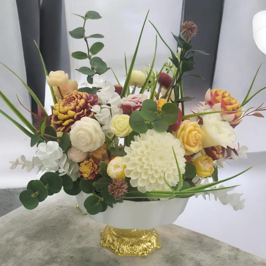 Luxury everlasting soy wax flower bouquet floral centrepiece — Sweety Botanica UAE
